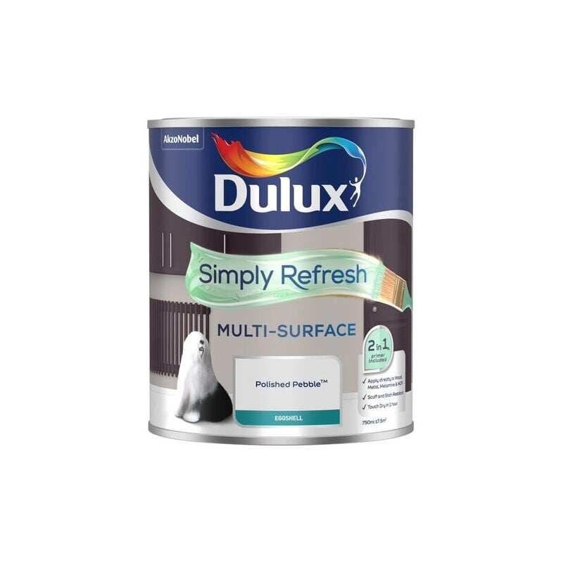 Dulux Retail - Dulux Simply Refresh Multi-Surface Eggshell Paint - Polished Pebble - 750ml