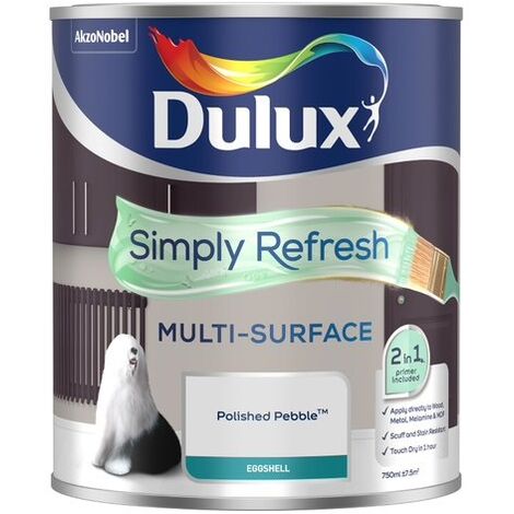 Dulux Simply Refresh Multi-Surface Eggshell Paint - Polished Pebble - 750ml