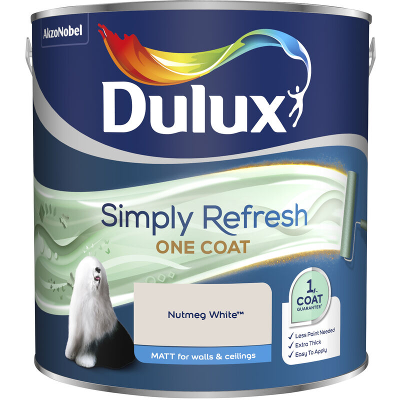 Dulux Retail - Dulux Simply Refresh One Coat Matt Emulsion Paint - 2.5L - Nutmeg White - Nutmeg White