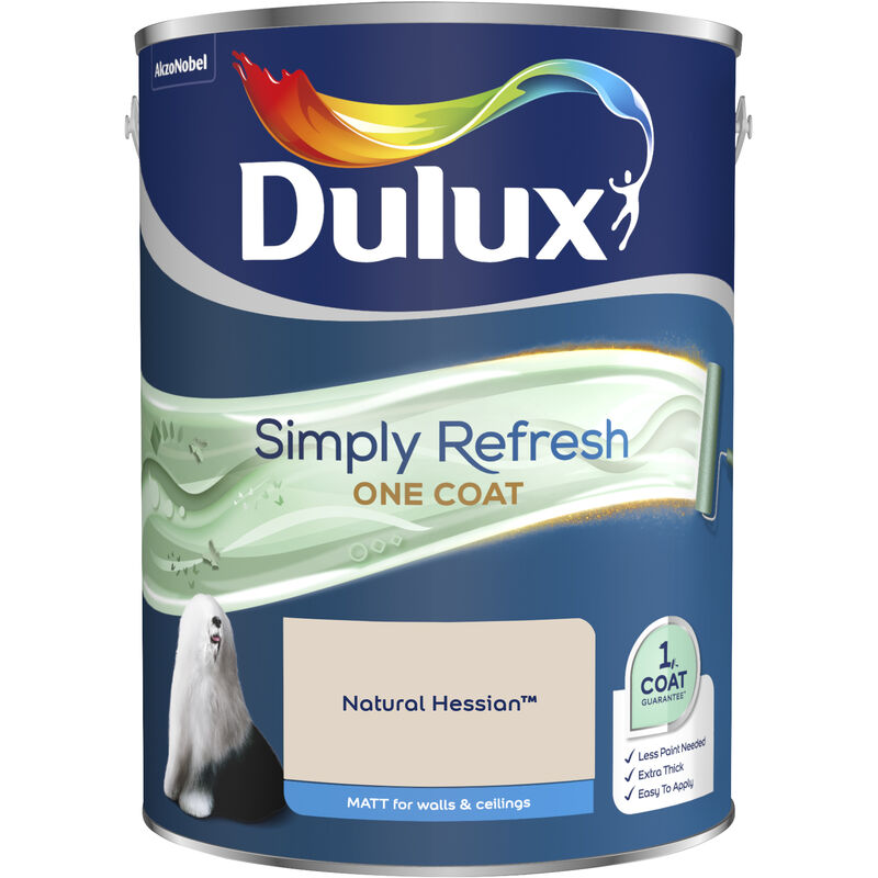 Dulux Retail - Dulux Simply Refresh One Coat Matt Emulsion Paint - 5L - Natural Hessian - Natural Hessian