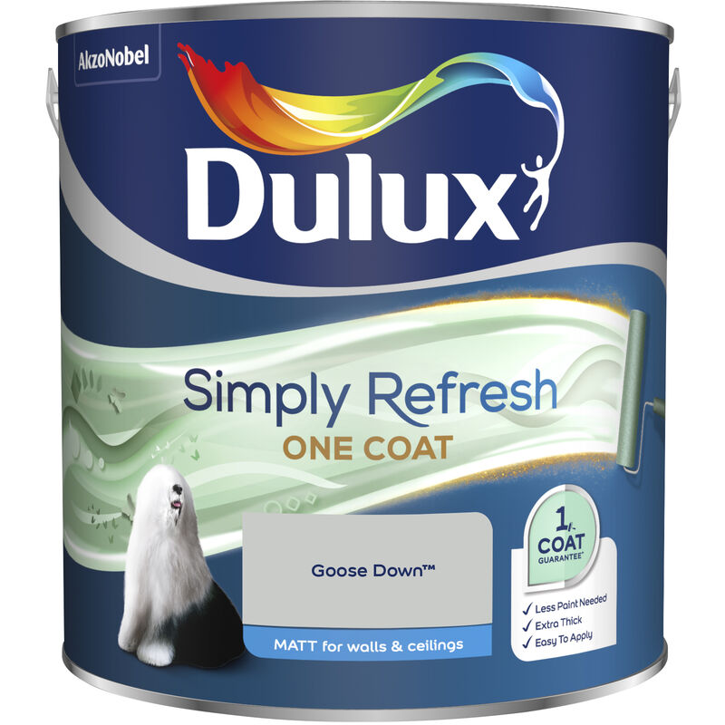 Dulux Retail - Dulux Simply Refresh One Coat Matt Emulsion Paint - 2.5L - Goose Down - Goose Down