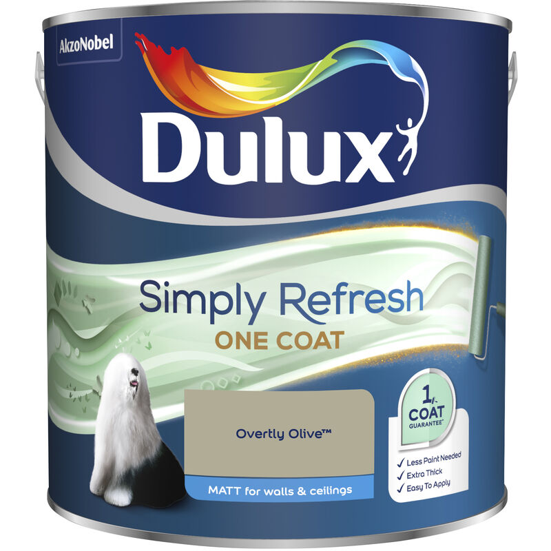 Dulux Simply Refresh One Coat Matt Emulsion Paint - 2.5L - Overtly Olive