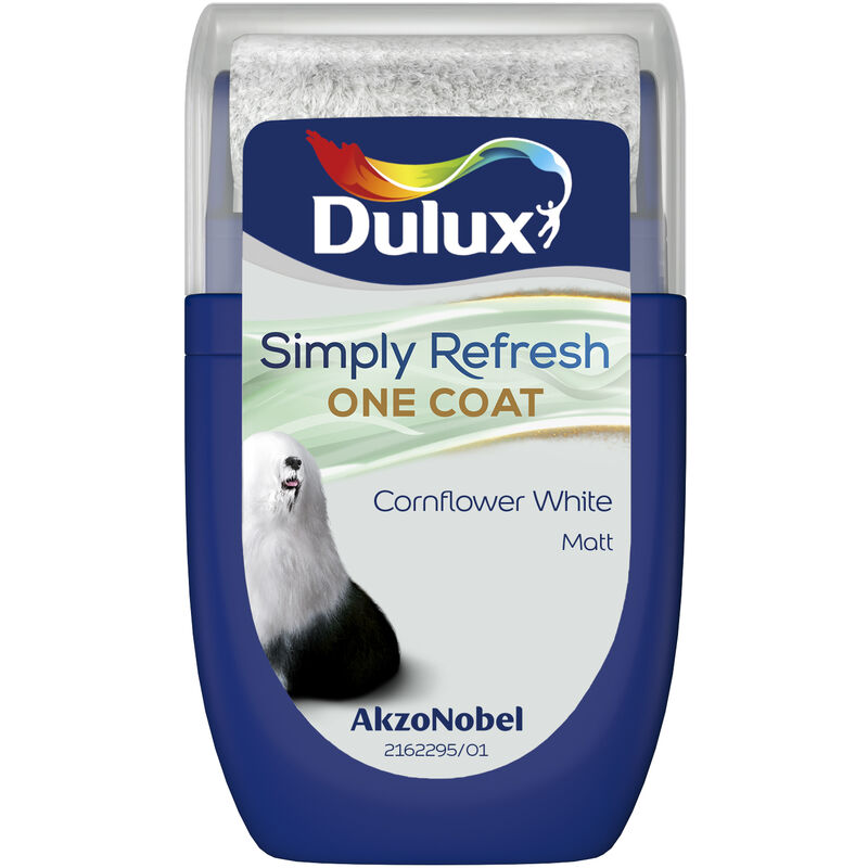 Dulux Retail - Dulux Simply Refresh One Coat Matt Tester Pot - 30ml - Cornflower White - Cornflower White