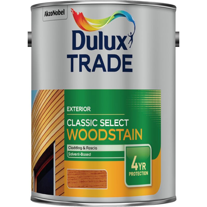 Dulux Trade Classic Select Woodstain Paint Teak 1L Teak 5090979