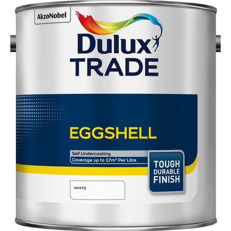 Dulux Trade Eggshell gloss paint – White – 2.5L – Tough and durable for wood and metal – No undercoat required except for strong colour change