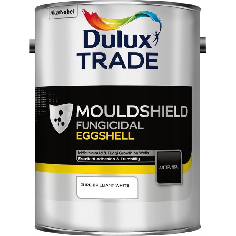 Dulux Trade - Mouldshield Fungicidal Eggshell - Pure Brilliant White - 5 Litre - Pure Brilliant White