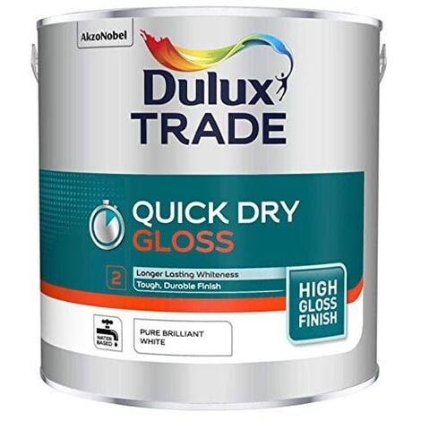 Dulux Trade Quick Dry Gloss - Water Based Paint - Pure Brilliant White