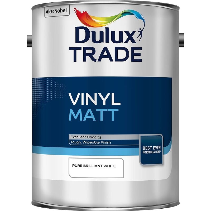 Trade Vinyl Matt - Pure Brilliant White - 5L - Pure Brilliant White - Dulux