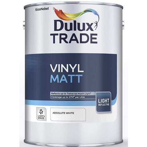 Dulux Trade Vinyl Matt Light and Space - Absolute White - 5 Litres