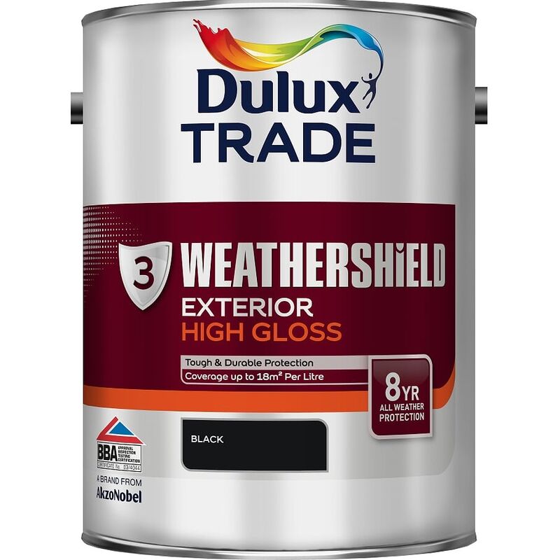 Dulux Valentine - Dulux Trade Weathershield Gloss Black 5L