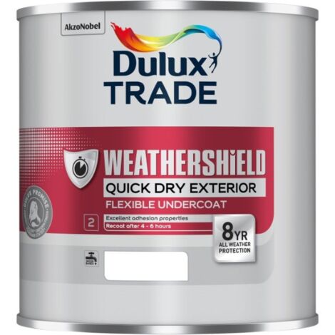Dulux Trade Weathershield Quick Dry Extra Flex Undercoat - White - 2.5L