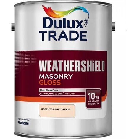 Dulux Trade Weathershield Smooth Masonry Gloss - Regent Park Cream - 5L
