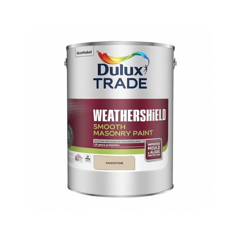 Dulux Trade - Weathershield Smooth Masonry Paint - Sandstone - 5L - Sandstone