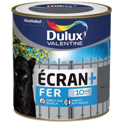 DULUX VALENTINE - Peinture fer brillant écran+ 500 mL - gris foncé