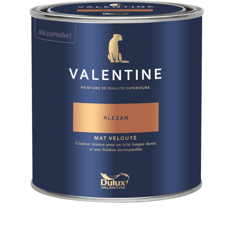 Dulux Valentine Peinture intérieure de haute qualité - Valentine - Couleur intense & pouvoir couvrant élevé - Mat Velouté Alezan 0,5 L