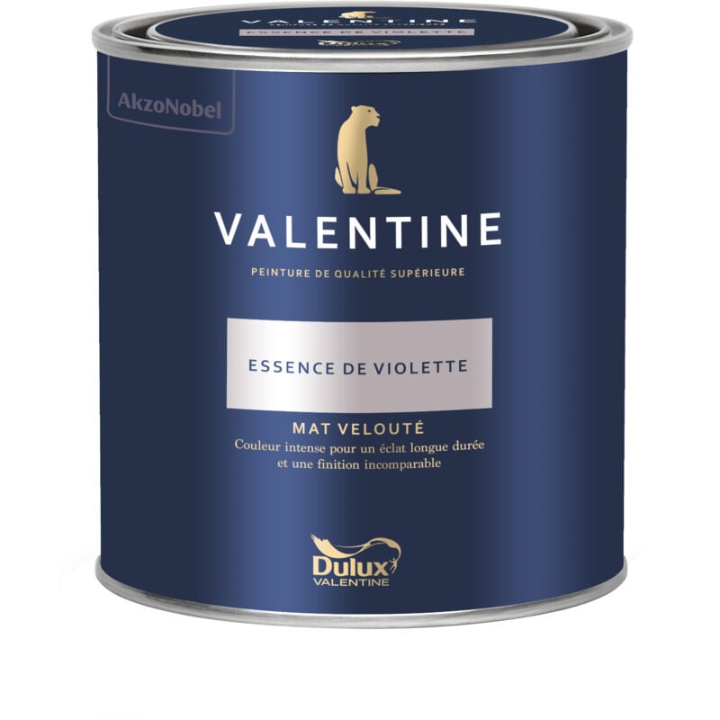 Dulux Valentine Peinture intérieure de haute qualité - Valentine - Couleur intense & pouvoir couvrant élevé - Mat Velouté Essence de Violette 0,5 L