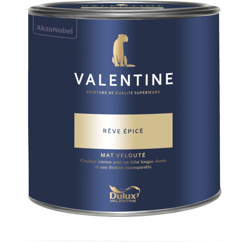 Peinture intérieure de haute qualité - Valentine - Couleur intense & pouvoir couvrant élevé - Mat Velouté Rêve Épicé 2 l - Dulux Valentine