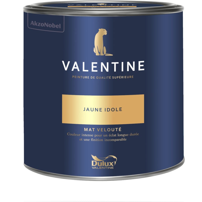 Peinture intérieure de haute qualité - Valentine - Couleur intense & pouvoir couvrant élevé - Mat Velouté Jaune Idole 2 l - Dulux Valentine