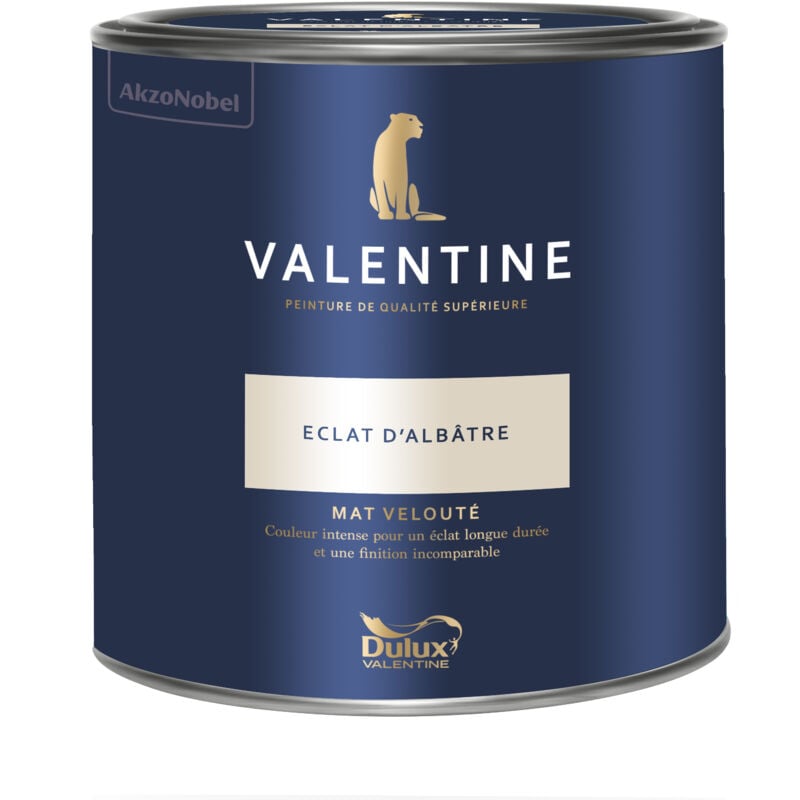 Peinture intérieure de haute qualité - Valentine - Couleur intense & pouvoir couvrant élevé - Mat Velouté Éclat d'Albâtre 2 l - Dulux Valentine
