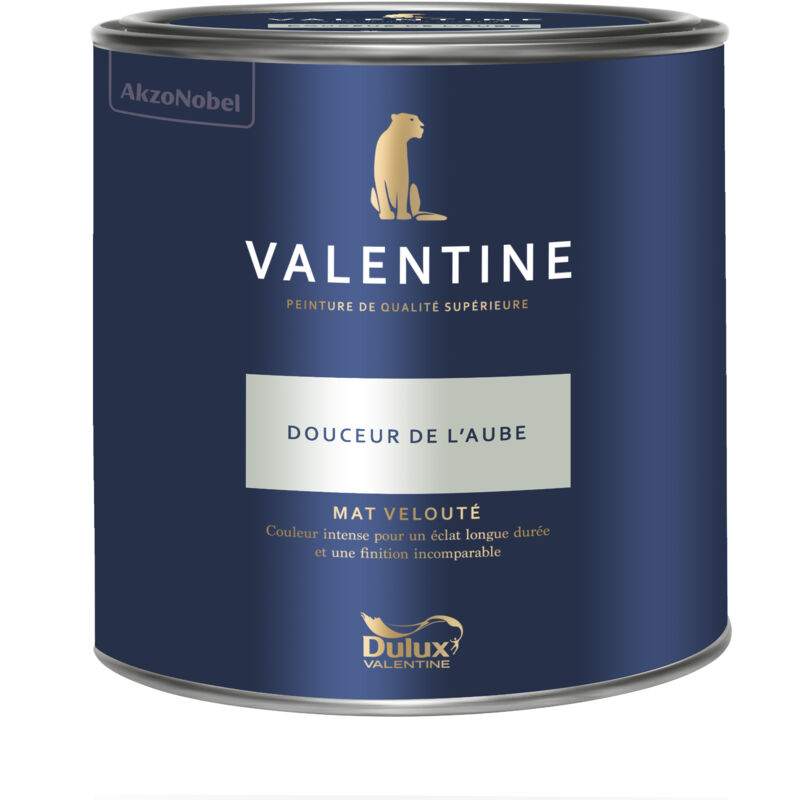 Peinture intérieure de haute qualité - Valentine - Couleur intense & pouvoir couvrant élevé - Mat Velouté Douceur de l'Aube 2 l - Dulux Valentine