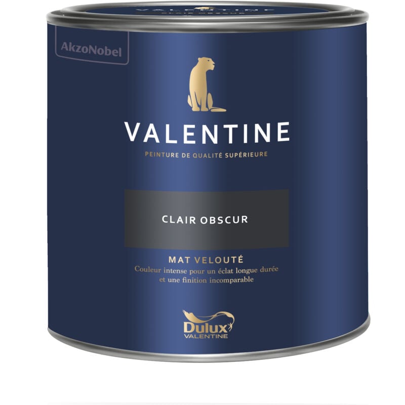 Peinture intérieure de haute qualité - Valentine - Couleur intense & pouvoir couvrant élevé - Mat Velouté Clair Obscur 2 l - Dulux Valentine