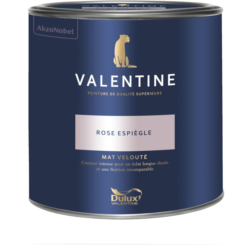 Peinture intérieure de haute qualité - Valentine - Couleur intense & pouvoir couvrant élevé - Mat Velouté Rose Espiègle 2 l - Dulux Valentine