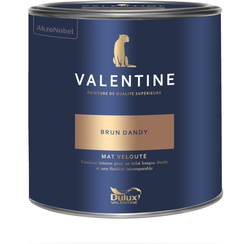 Peinture intérieure de haute qualité - Valentine - Couleur intense & pouvoir couvrant élevé - Mat Velouté Brun Dandy 2 l - Dulux Valentine