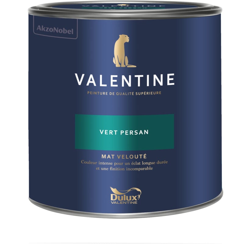 Peinture intérieure de haute qualité - Valentine - Couleur intense & pouvoir couvrant élevé - Mat Velouté Vert Persan 2 l - Dulux Valentine