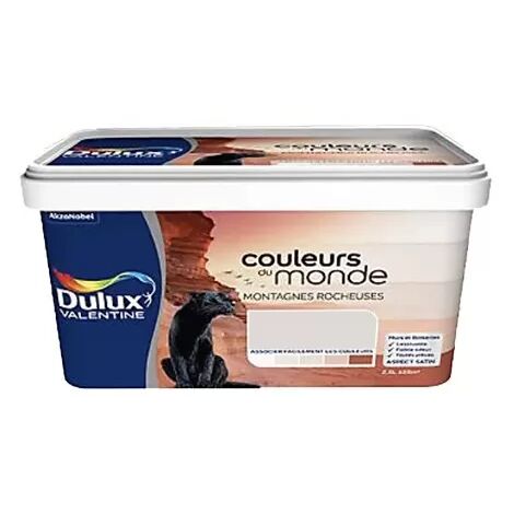 Dulux Valentine – Peinture satinée monocouche 2,5 L – Couleur pastel Montagnes Rocheuses – Qualité air intérieur – Temps de séchage rapide