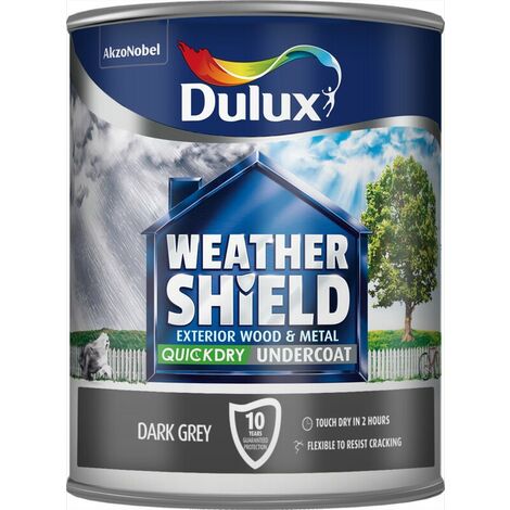 Dulux WeatherShield Quick Dry Exterior Undercoat - Dark Grey - 750ml