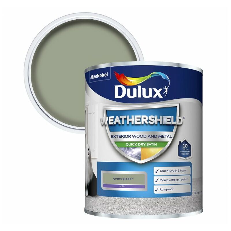 Dulux Retail - Weathershield Exterior Satin Paint - Green Glade - 750ml - Green Glade