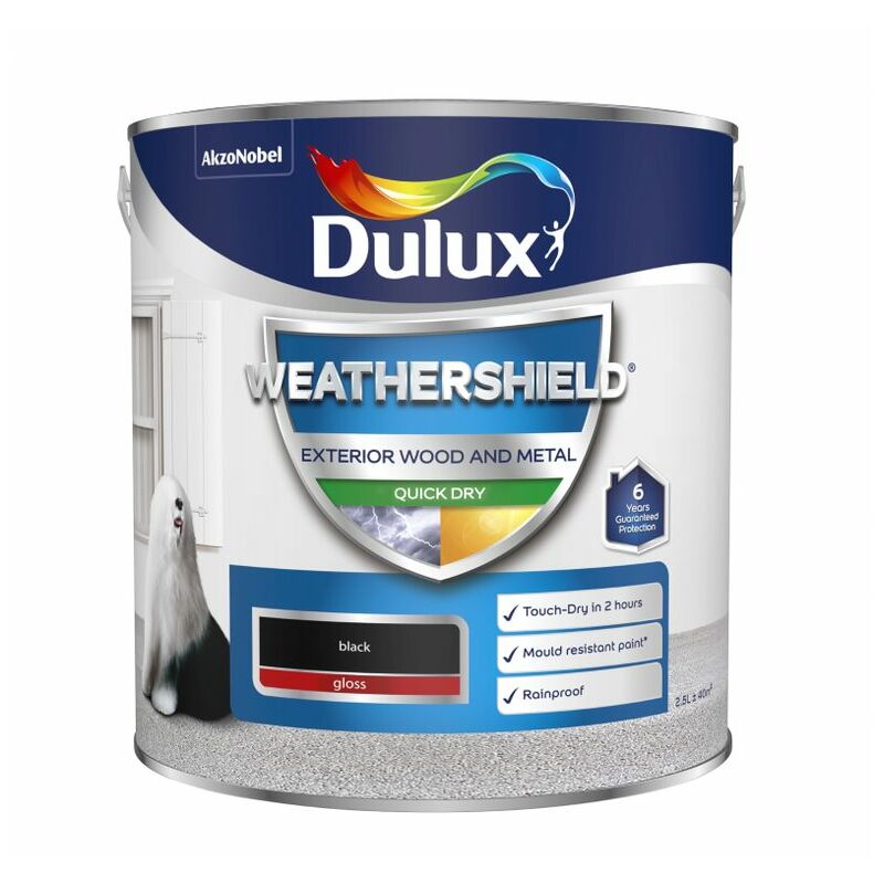 Dulux Retail - Dulux Weathershield Quick Dry Gloss - 2.5L - Black - Black