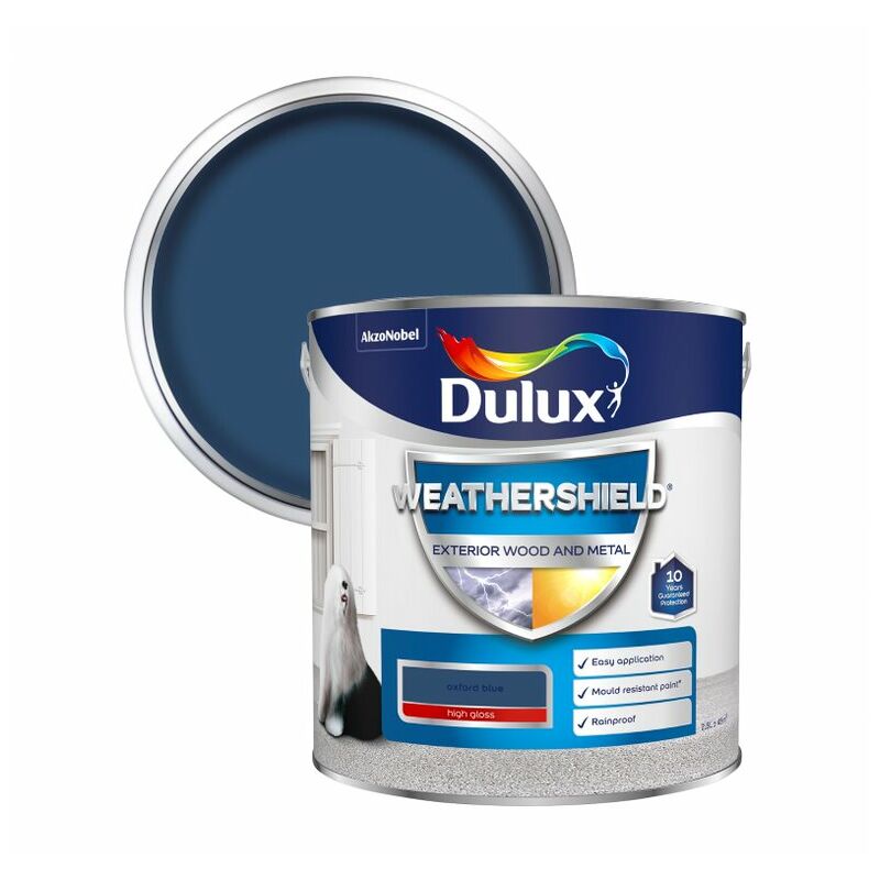 Dulux Retail - Dulux Weathershield Exterior Gloss Paint - Oxford Blue - 2.5L