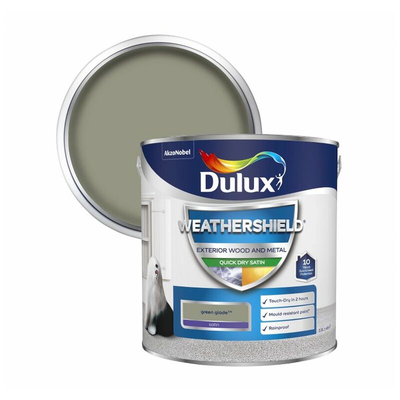 Dulux Retail - Weathershield Exterior Satin Paint - Green Glade - 2.5L - Green Glade