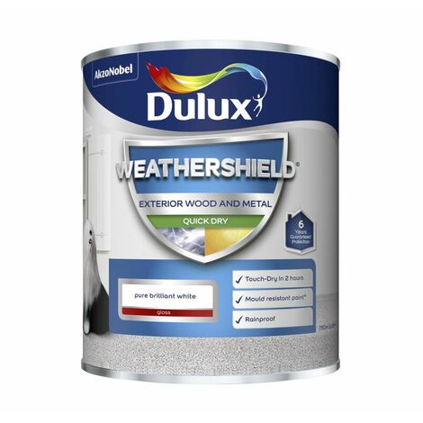Dulux Weathershield Quick Dry Gloss - 750ml - Pure Brilliant White