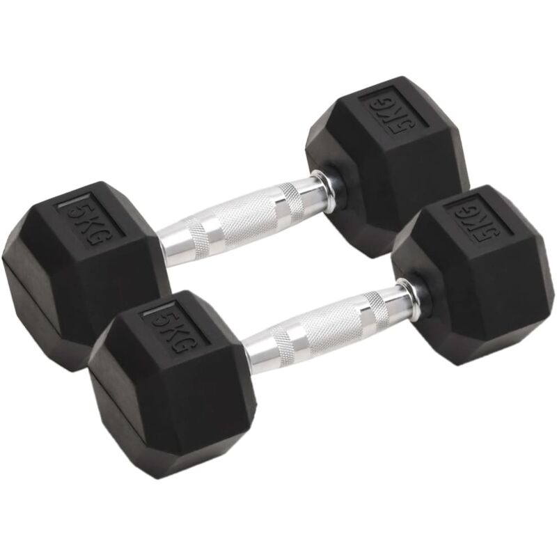 Dumbbells 2 Pcs 10 Kg Total Cast Iron Vidaxl
