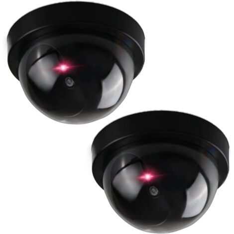 Dummy-Überwachungskamera – realistisches Set aus 2 Mini-Dummy-Überwachungskameras – langlebige und zuverlässige Dummy-Außenkamera – batteriebetriebene Dummy-Kameras mit rotem Licht – einfache Installa