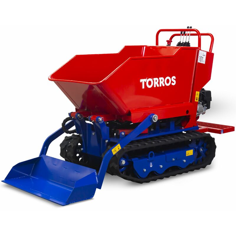 Torros - Dumper hydrostatique à chenilles avec pelle de chargement 60 kg, benne basculante 600 kg et moteur Honda HRD600HS