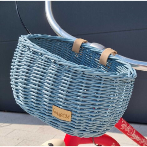 Dumpy Kinder-Fahrradkorb aus Weide, Marineblau