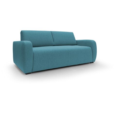 Duna Schlafsofa mit 20 cm Matratze aus wasserfestem Stoff T03 195 cm (mat. 140x197) hellblau