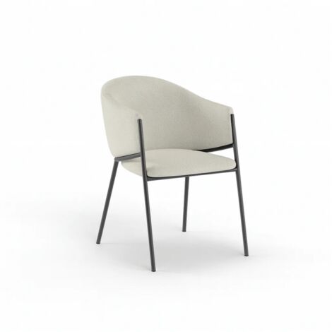 Duna, Set di 2 sedie in tessuto easy-clean Avorio (53cm X 60cm H. 78cm)  Duzzle