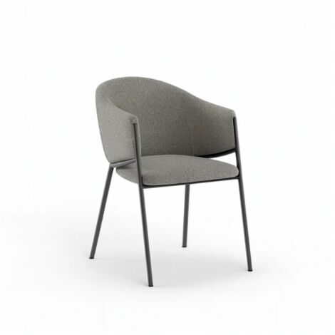 Duna, Set di 2 sedie in tessuto easy-clean Grigio (53cm X 60cm H. 78cm)  Duzzle
