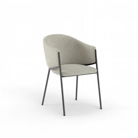 Duna, Set di 2 sedie in tessuto easy-clean Grigio Chiaro (53cm X 60cm H. 78cm)  Duzzle
