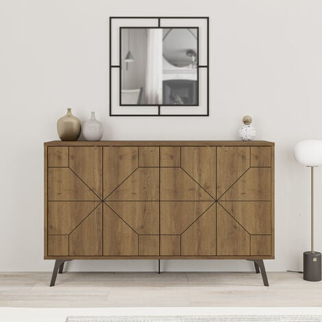 DECORTIE Dune Console Sideboard Display Unit Oak Effect