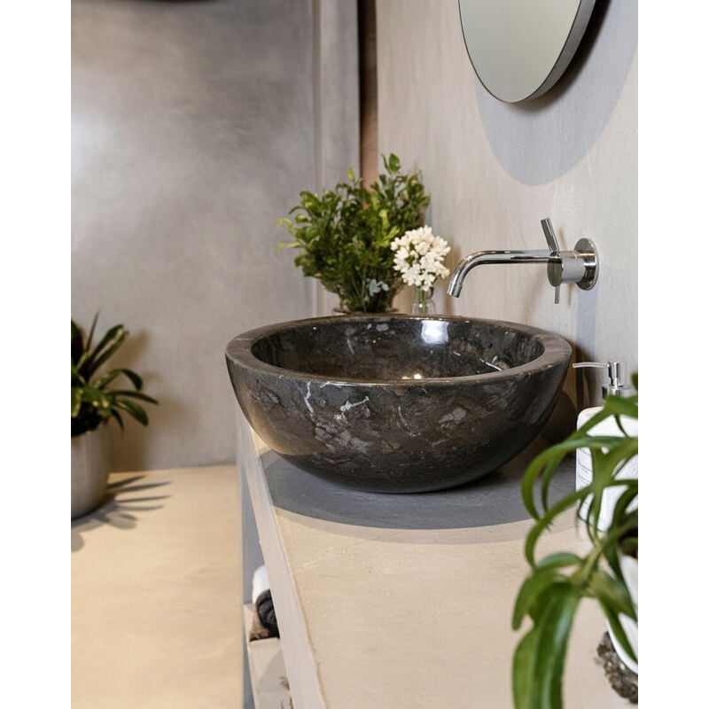 Dune - Vasque à poser en marbre noir
