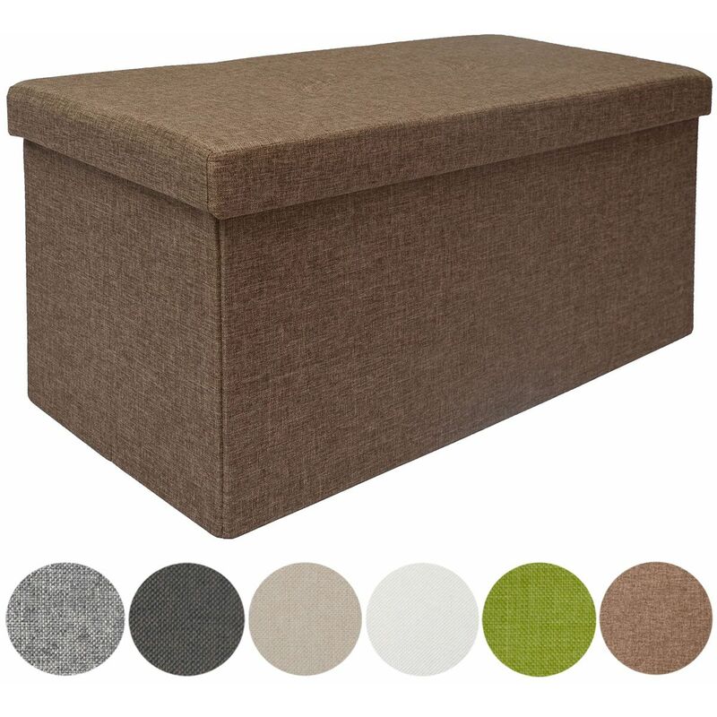 

DuneDesig Arcón de almacenaje 80L con Banco 76x38x38cm plegable Marrón Claro