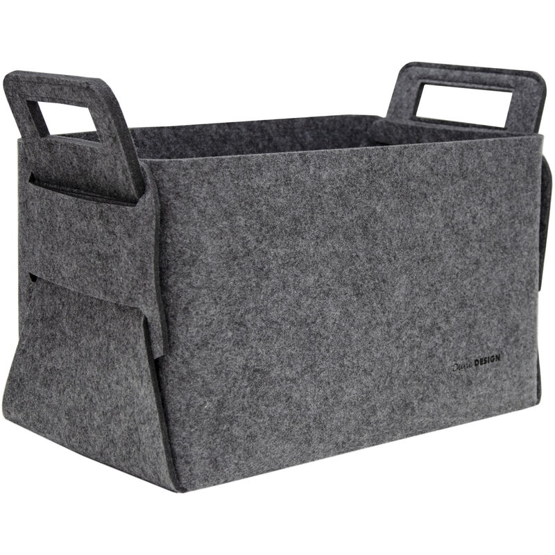 25L felt Organisation Basket 37x24x37cm storage firewood basket Grey - grau - Dunedesign