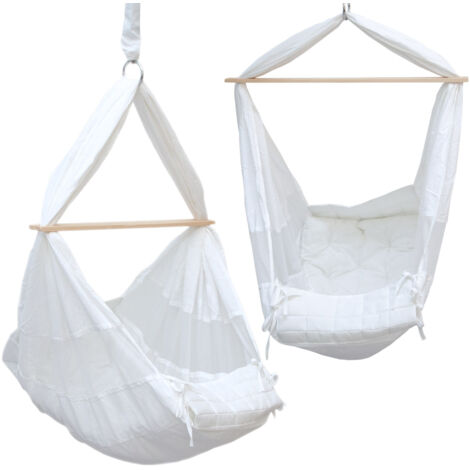 DuneDesign Baby Hammock 70x36x94cm newborn swing chair suspended cradle bed White