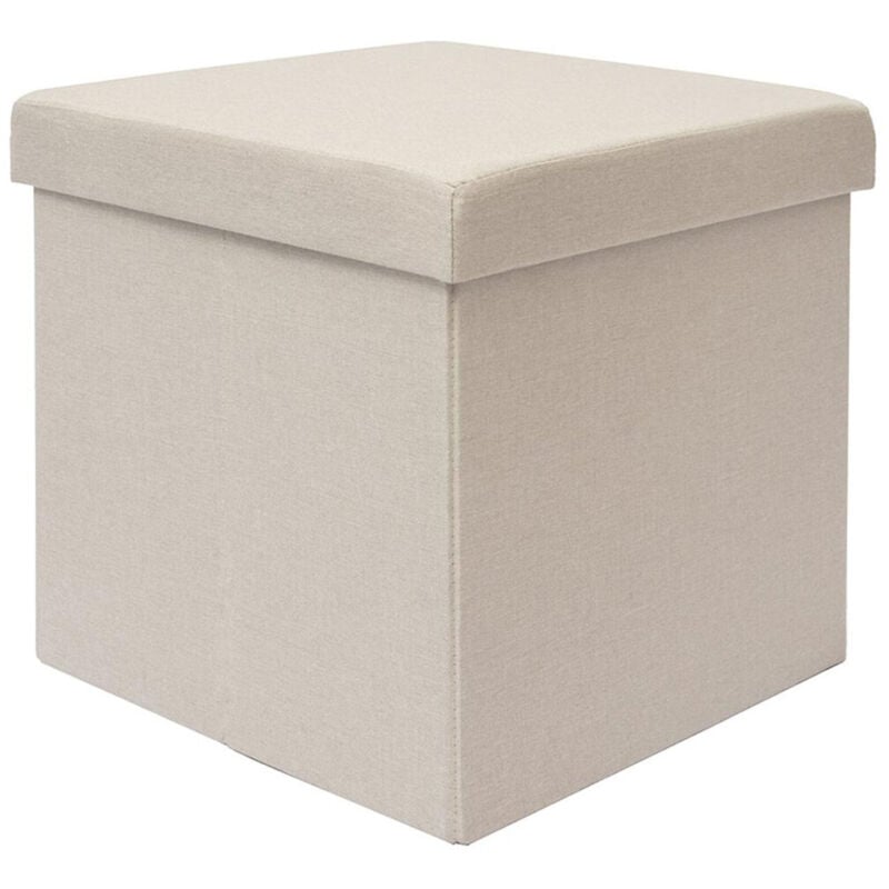Dunedesign - Poufs 38cm avec coffre de rangement 42L Repose-pieds en forme de cube avec couvercle amovible rembourré Bouts de canapé pliant Tabouret
