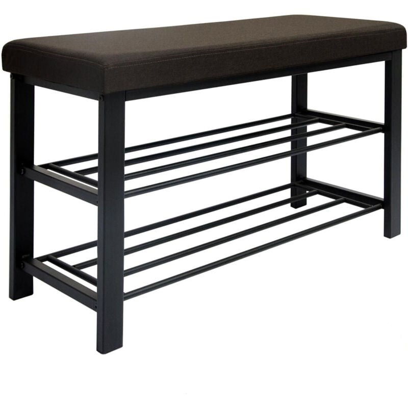 Range-chaussures avec Banquette 81x32x50cm Porte-chaussures avec Banc Marron